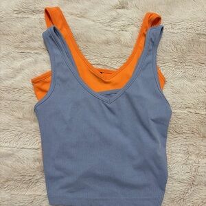 Orange and blue tank top